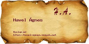 Havel Ágnes névjegykártya